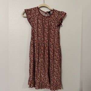 Fall Colored Mini Floral Dress